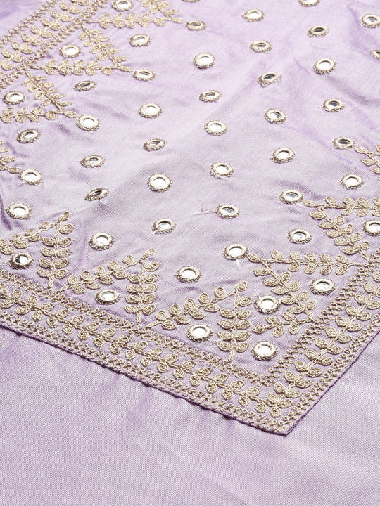 Floral Yoke Design Round Neck Straight Kurta