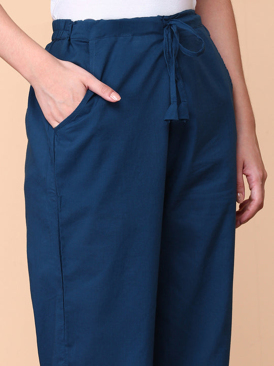 Floral Printed Round Neck Three-Quarter Sleeves Cotton Kurta with Trousers & Dupatta