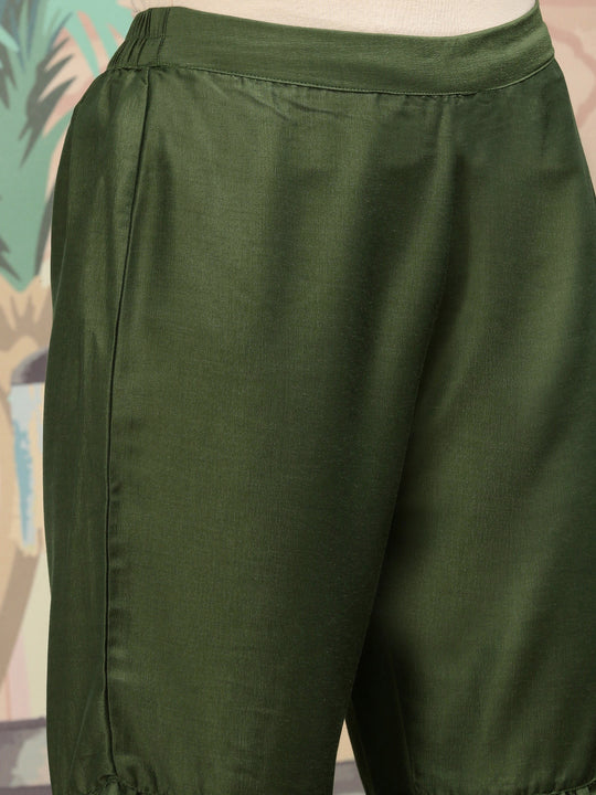 Geometric Printed V-Neck A-Line Kurta with Sharara