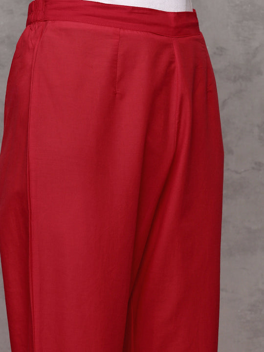 Floral Embroidered Regular Kurta with Trousers & Dupatta