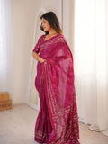 Soft Pure Cotton Hand Bagru Print Sarees With Blouse Pice