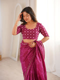 Soft Pure Cotton Hand Bagru Print Sarees With Blouse Pice