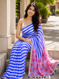 Purple Printed Saree With Blouse Piece