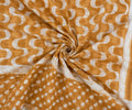 Mustard Printed Saree With Blouse Piece