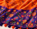Orange Printed Saree With Blouse Piece