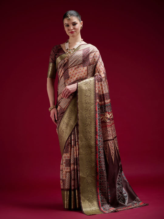 Dola Handloom Banarasi Silk Saree With Blouse Piece
