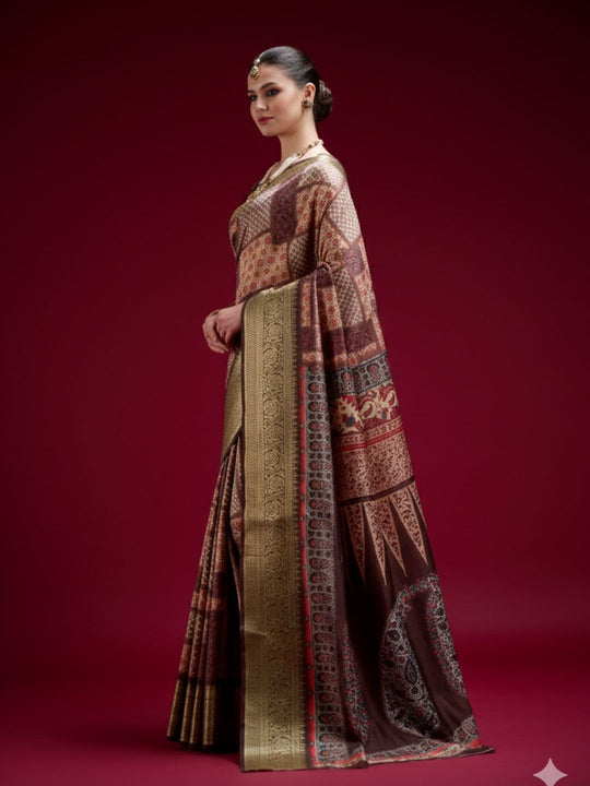 Dola Handloom Banarasi Silk Saree With Blouse Piece