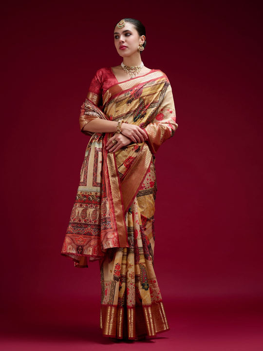 Dola Handloom Banarasi Silk Saree With Blouse Piece
