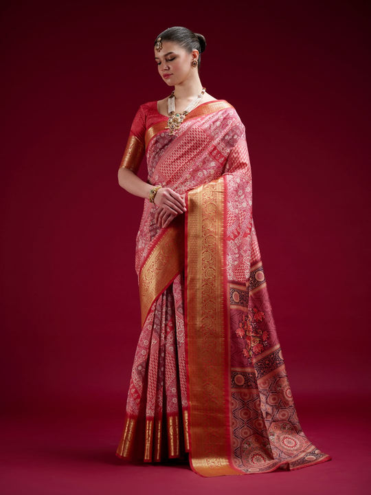 Dola Handloom Banarasi Silk Saree With Blouse Piece