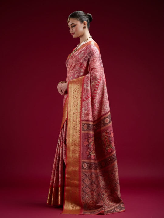Dola Handloom Banarasi Silk Saree With Blouse Piece