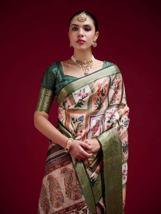 Dola Handloom Banarasi Silk Saree With Blouse Piece