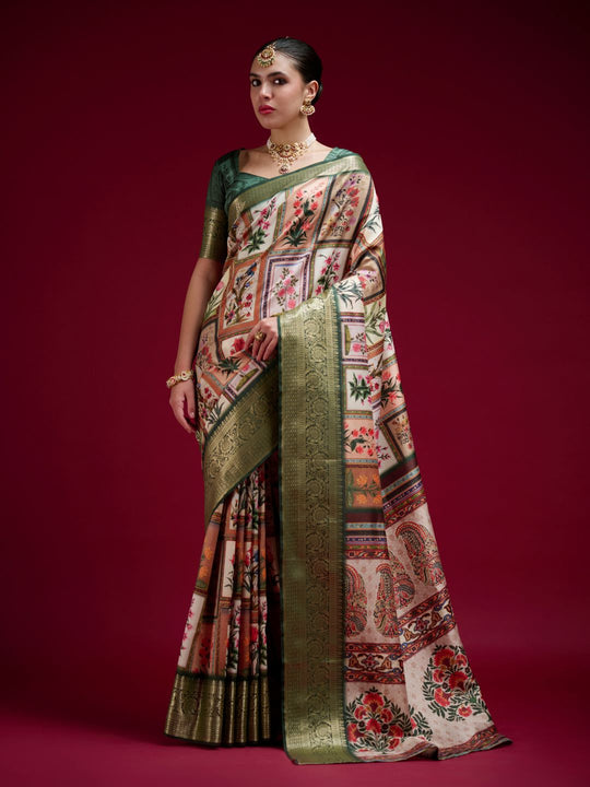Dola Handloom Banarasi Silk Saree With Blouse Piece