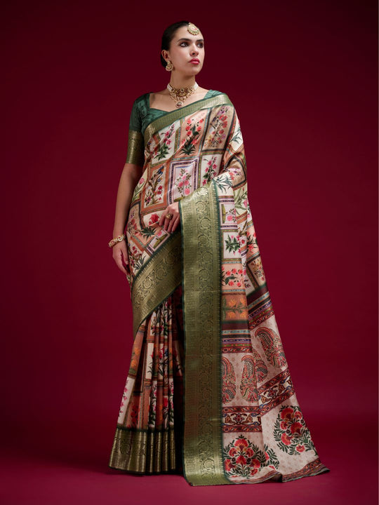 Dola Handloom Banarasi Silk Saree With Blouse Piece
