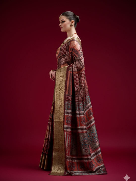 Dola Handloom Banarasi Silk Saree With Blouse Piece