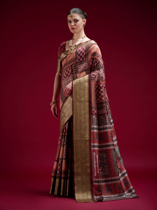Dola Handloom Banarasi Silk Saree With Blouse Piece