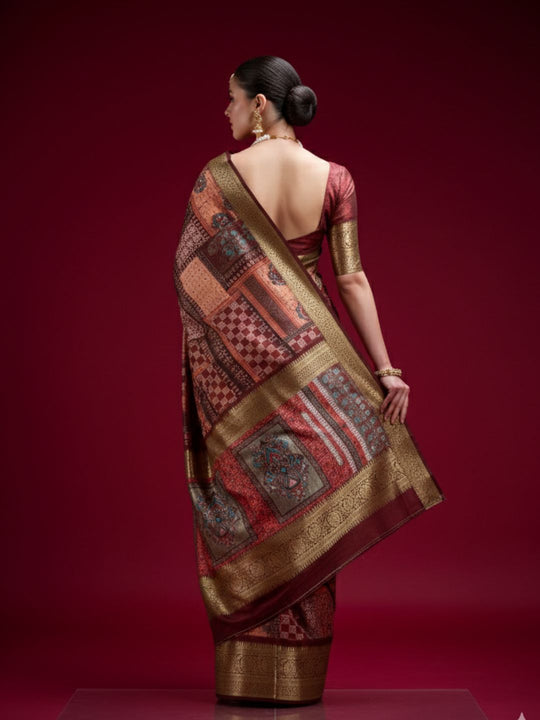 Dola Handloom Banarasi Silk Saree With Blouse Piece