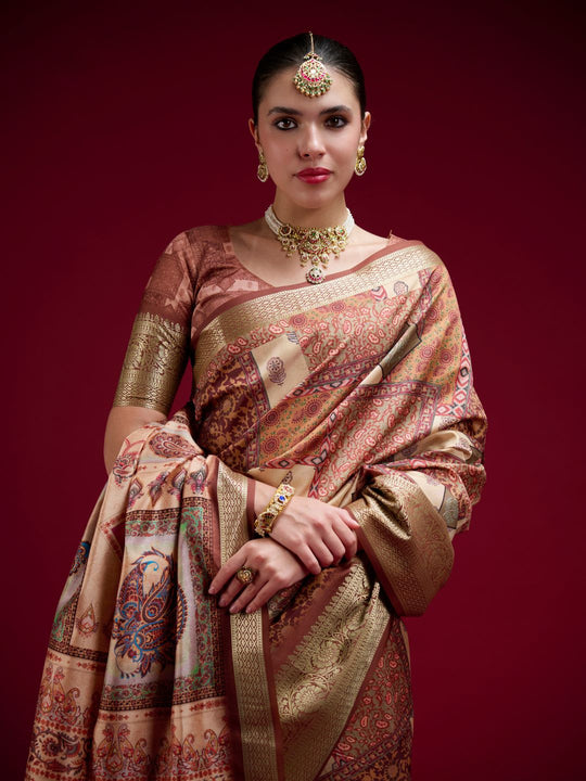 Dola Handloom Banarasi Silk Saree With Blouse Piece