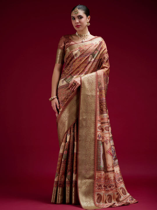 Dola Handloom Banarasi Silk Saree With Blouse Piece