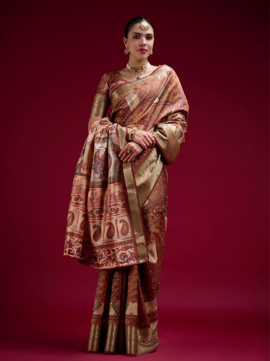 Dola Handloom Banarasi Silk Saree With Blouse Piece