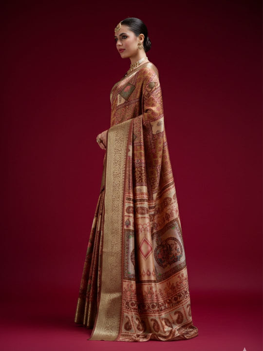 Dola Handloom Banarasi Silk Saree With Blouse Piece