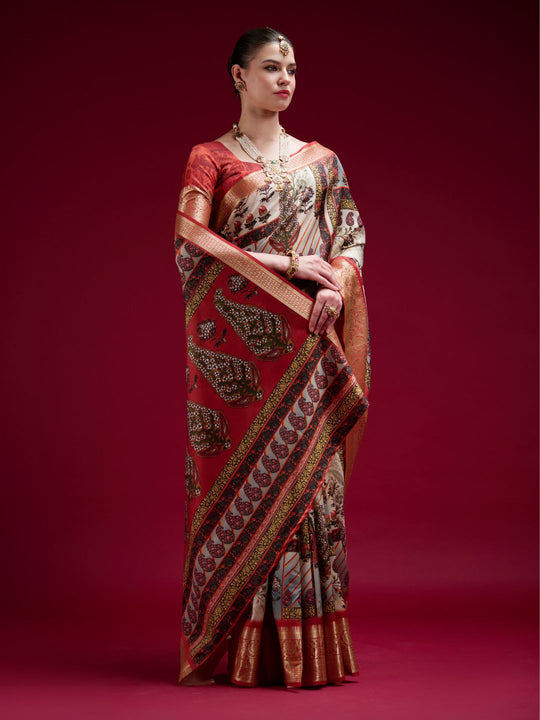 Dola Handloom Banarasi Silk Saree With Blouse Piece
