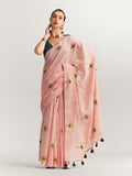 Peach Foil Saree With Blouse Piece