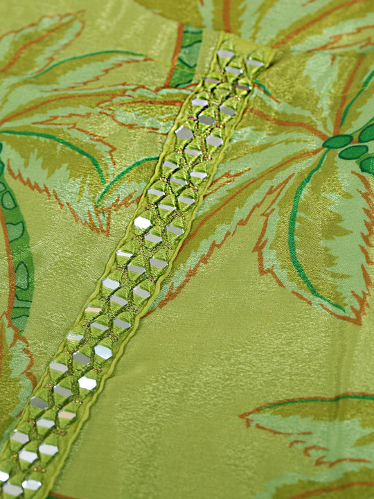 Floral Printed Regular Three-Quarter Sleeves Kurta with Trousers & With Dupatta