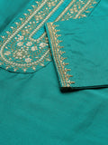 Regular Three-Quarter Sleeves Thread Work Kurta with Trousers