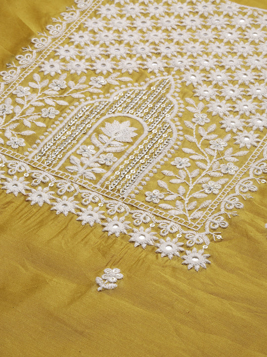 Ethnic Motifs Embroidered Thread Work Straight Kurta with Trousers & Dupatta