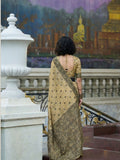Beige Tussar Linen Handloom Silk Saree With Weaving Silk Saree With Blouse Piece