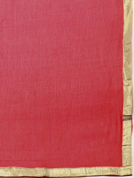 Floral Embroidered Regular Kurta with Trousers & Dupatta