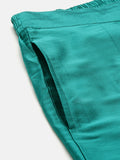 Regular Three-Quarter Sleeves Thread Work Kurta with Trousers