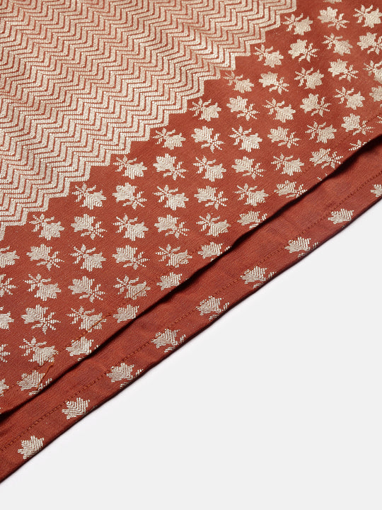 Floral Printed Round Neck Three-Quarter Sleeves Kurti with Sharara & With Dupatta