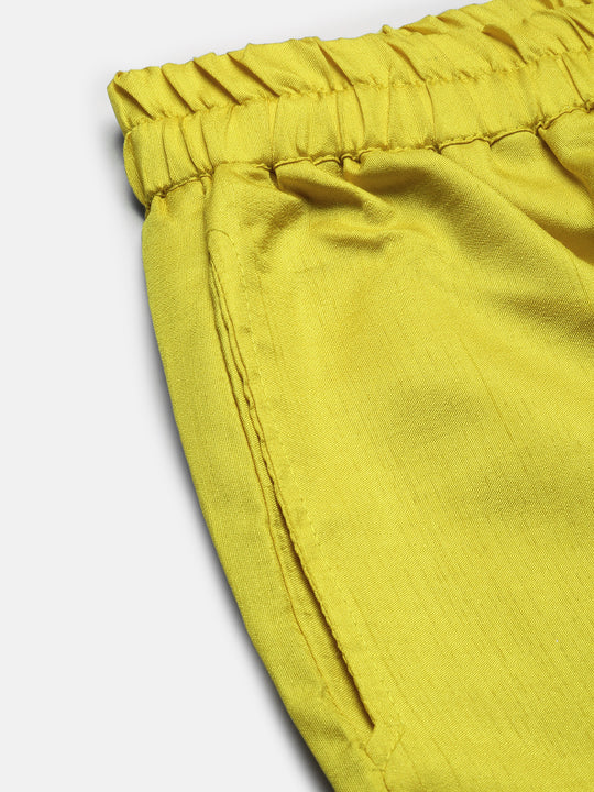 Floral Embroidered V-Neck Three-Quarter Sleeves Silk Chiffon Kurta Set