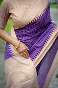 Tussar Silk Saree Featuring Beautiful Checks Printed Saree
