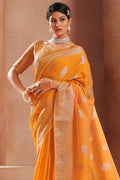 Marigold Yellow Silk Saree