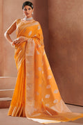 Marigold Yellow Silk Saree