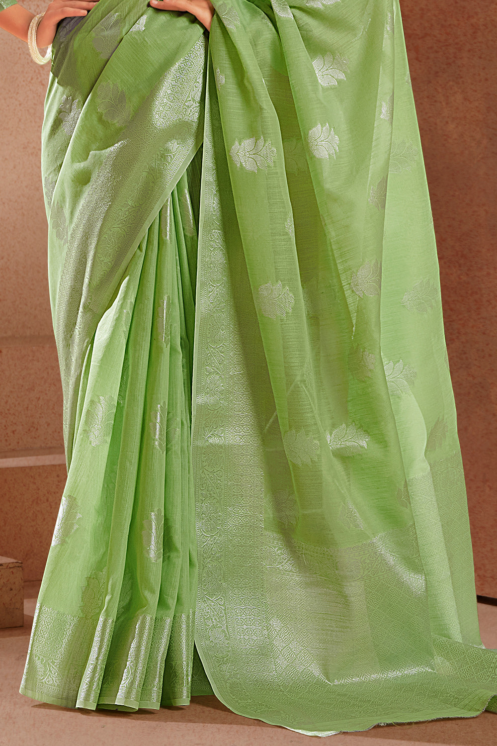 Pistachio Green Silk Saree