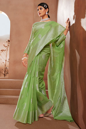 Pistachio Green Silk Saree