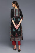 Women Black Ethnic Printed Kurta