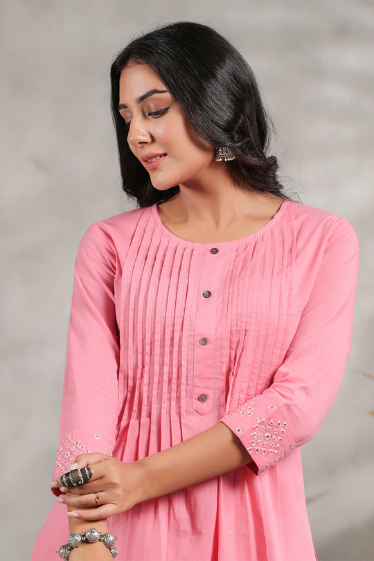 Women's Pink Straight Kurta