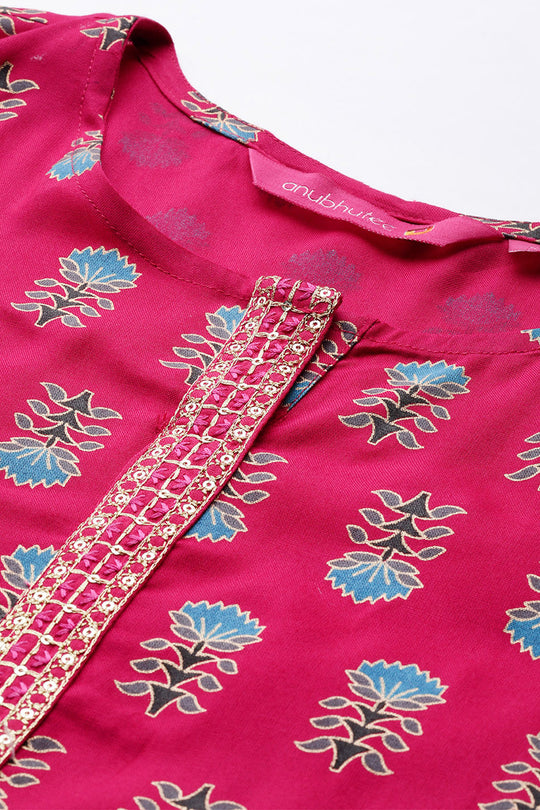Women's Pink Printed Kurti