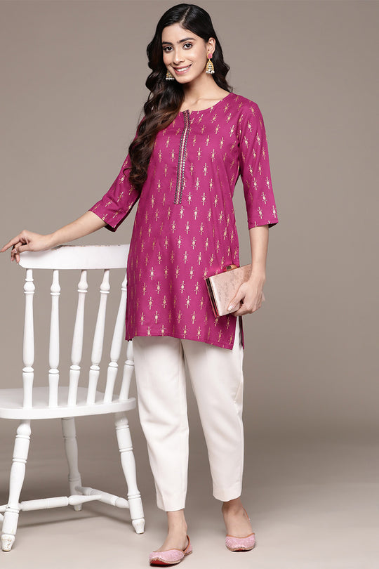 Women's Magenta Straight Kurti