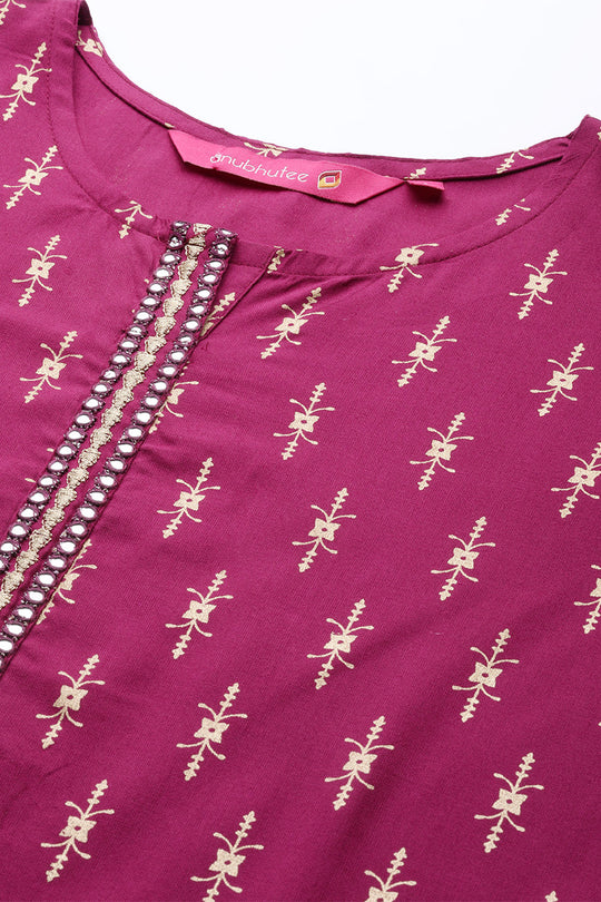 Women's Magenta Straight Kurti