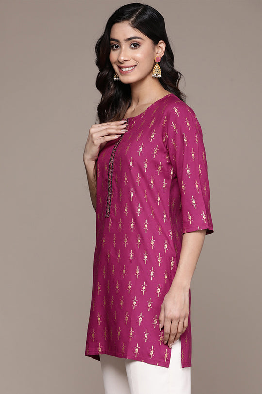 Women's Magenta Straight Kurti