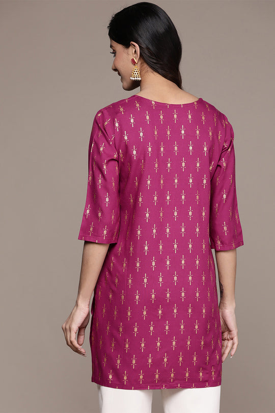 Women's Magenta Straight Kurti