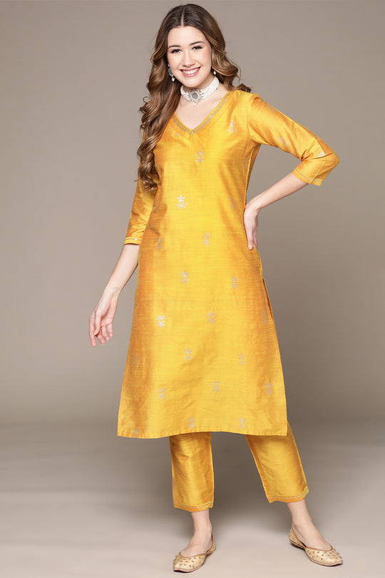 Women Yellow Ethnic Kurta Set