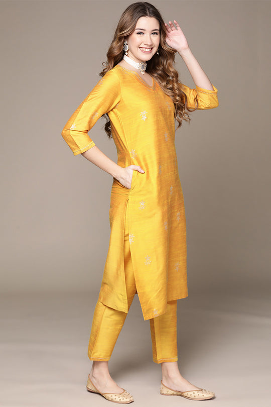 Women Yellow Ethnic Kurta Set