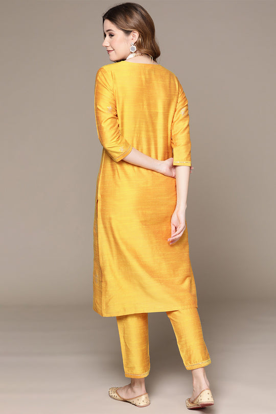 Women Yellow Ethnic Kurta Set