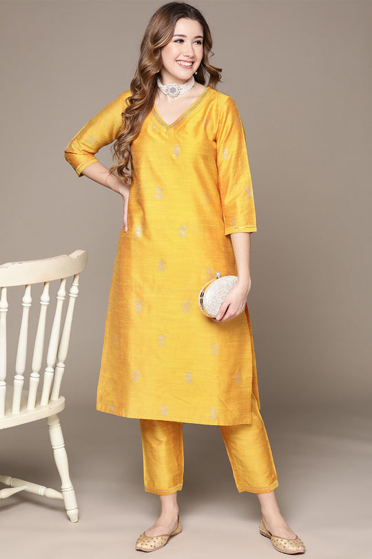 Women Yellow Ethnic Kurta Set